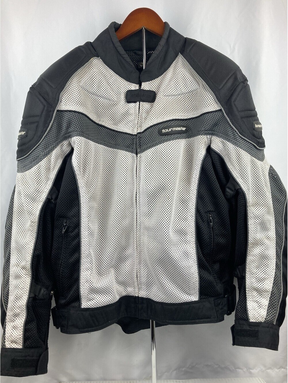 Men’s Size XL 46 Tour Master Intake Series 2 Mesh Motorcycle Jacket Black Silver